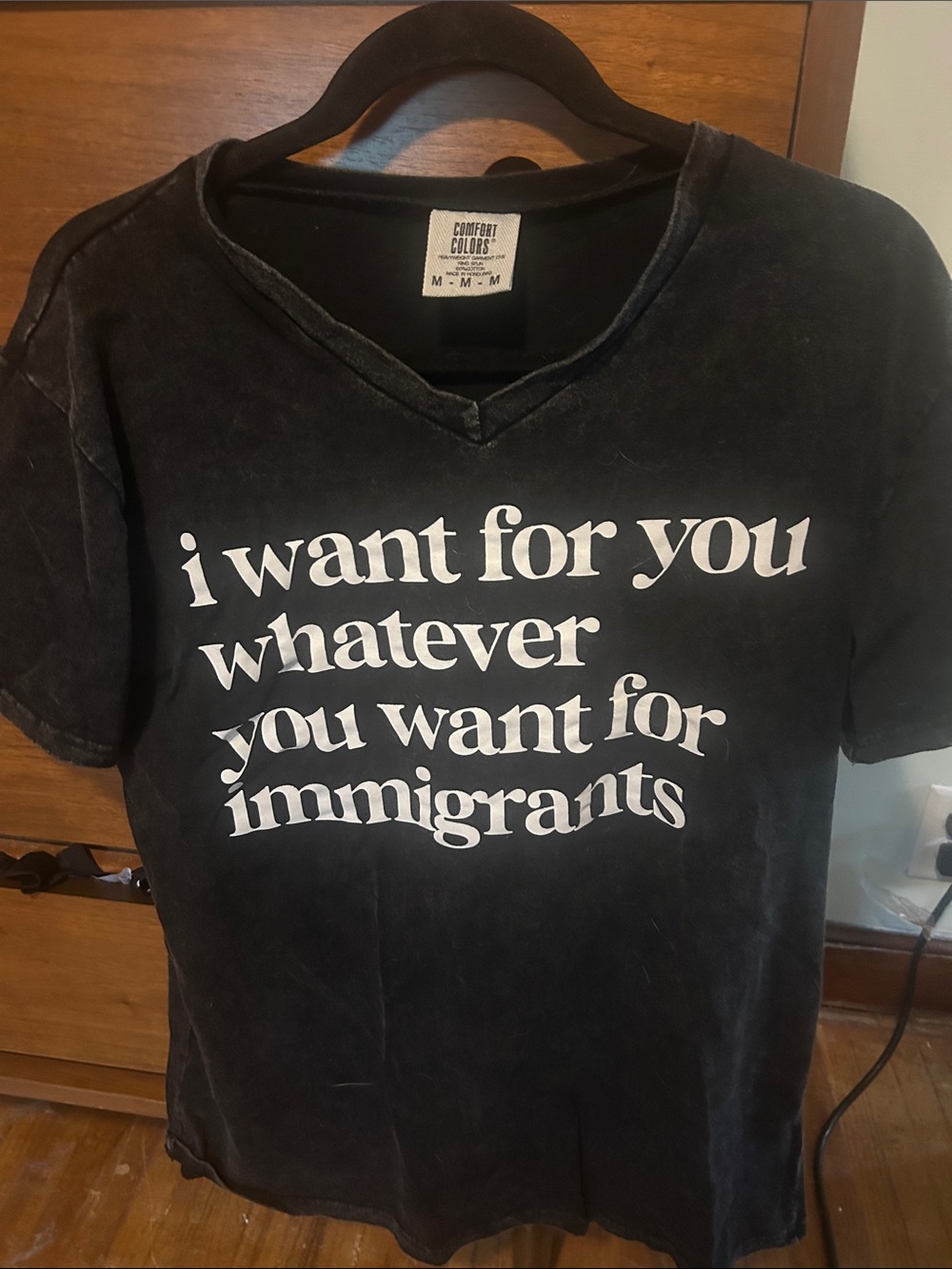 Comfort Colors Black Tee with White  writing- for the protests 😉